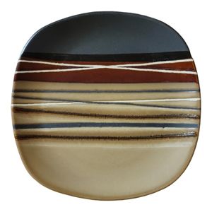 1 Vtg Better Homes & Gardens Bazaar Brown Stoneware Salad Plate 8 3/4" Square